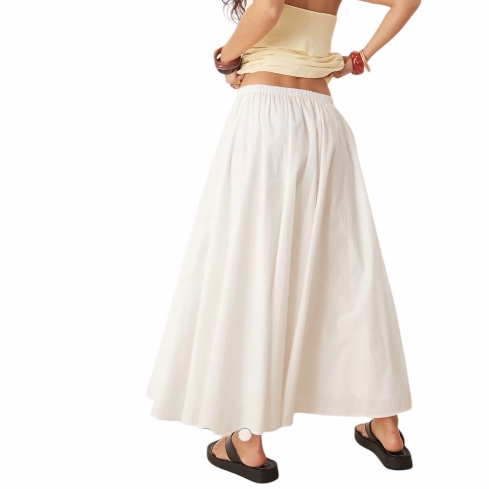 Abercrombie & Fitch White Maxi Skirt Elastic Waist Boho Festival S - Picture 3 of 8